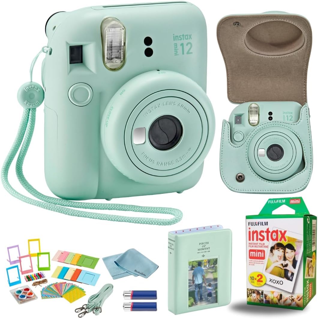 Fujifilm Instant Mini 12 camera front view for quick on the go snapshots
