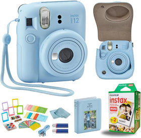 Fujifilm Instant Mini 12 camera top view showing simple controls for quick, on-the-go photos