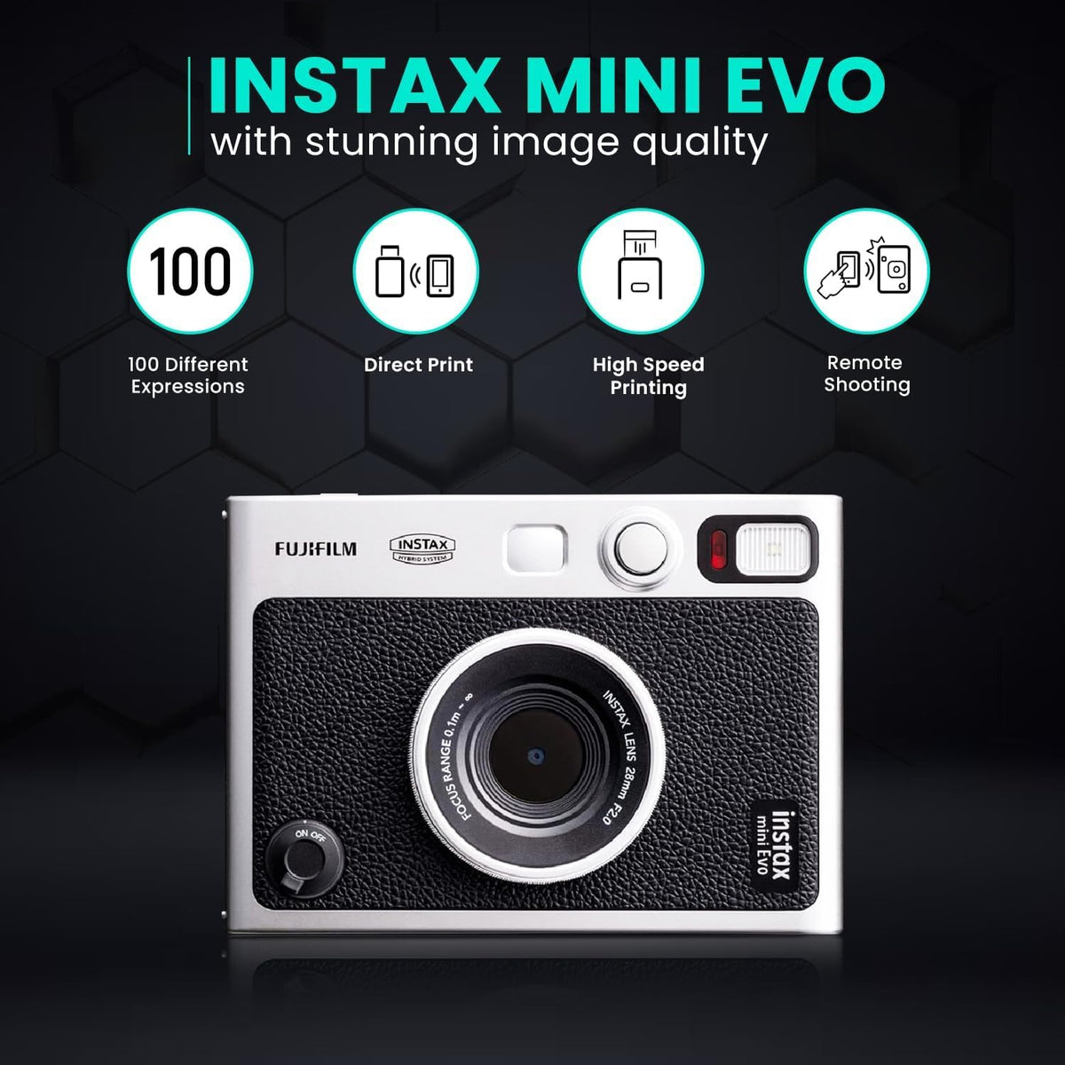 Fujifilm Instant Mini EVO flex tripod enables steady group shots.