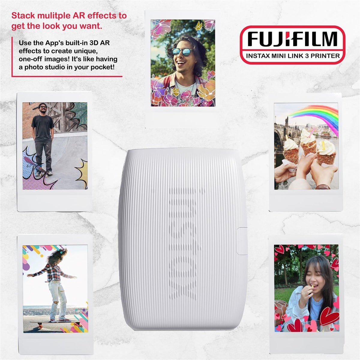 Delightful 2x3 inch Instax prints perfect for scrapbooks.