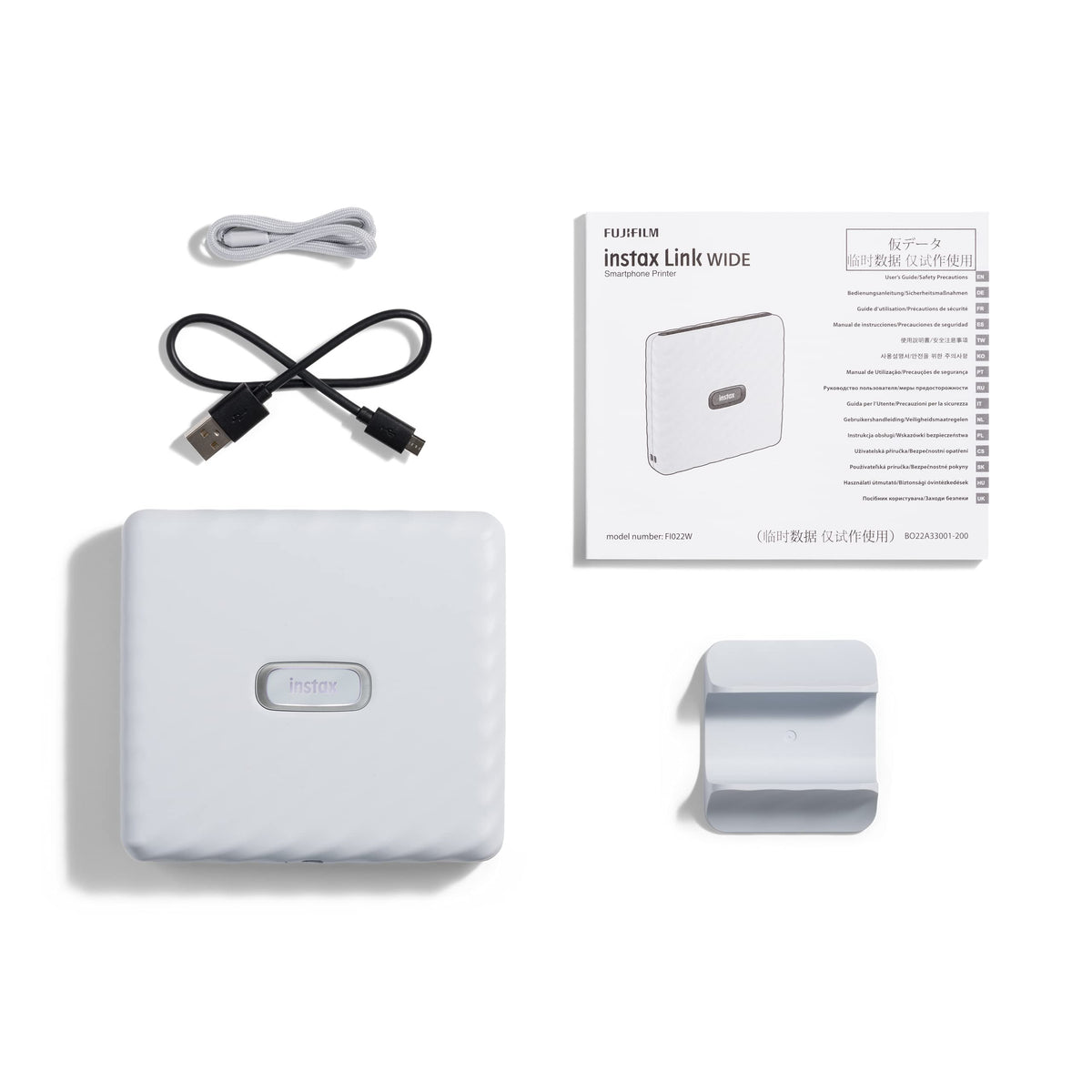 Fujifilm Instax Link Wide Ash White in-app stickers enhance photos