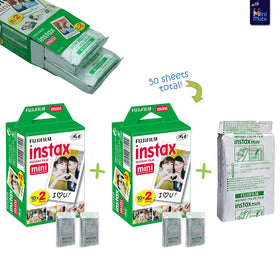 Fujifilm Instax Mini 11 Ice White bundle contents highlight instant memories.