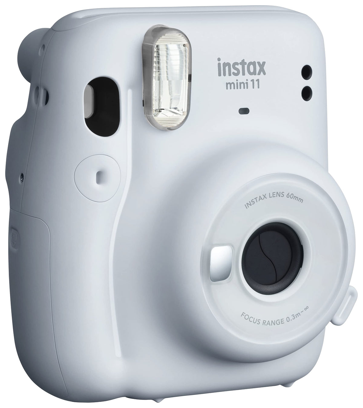 Fujifilm Instax Mini 11 Ice White two shutter buttons customize its appearance.