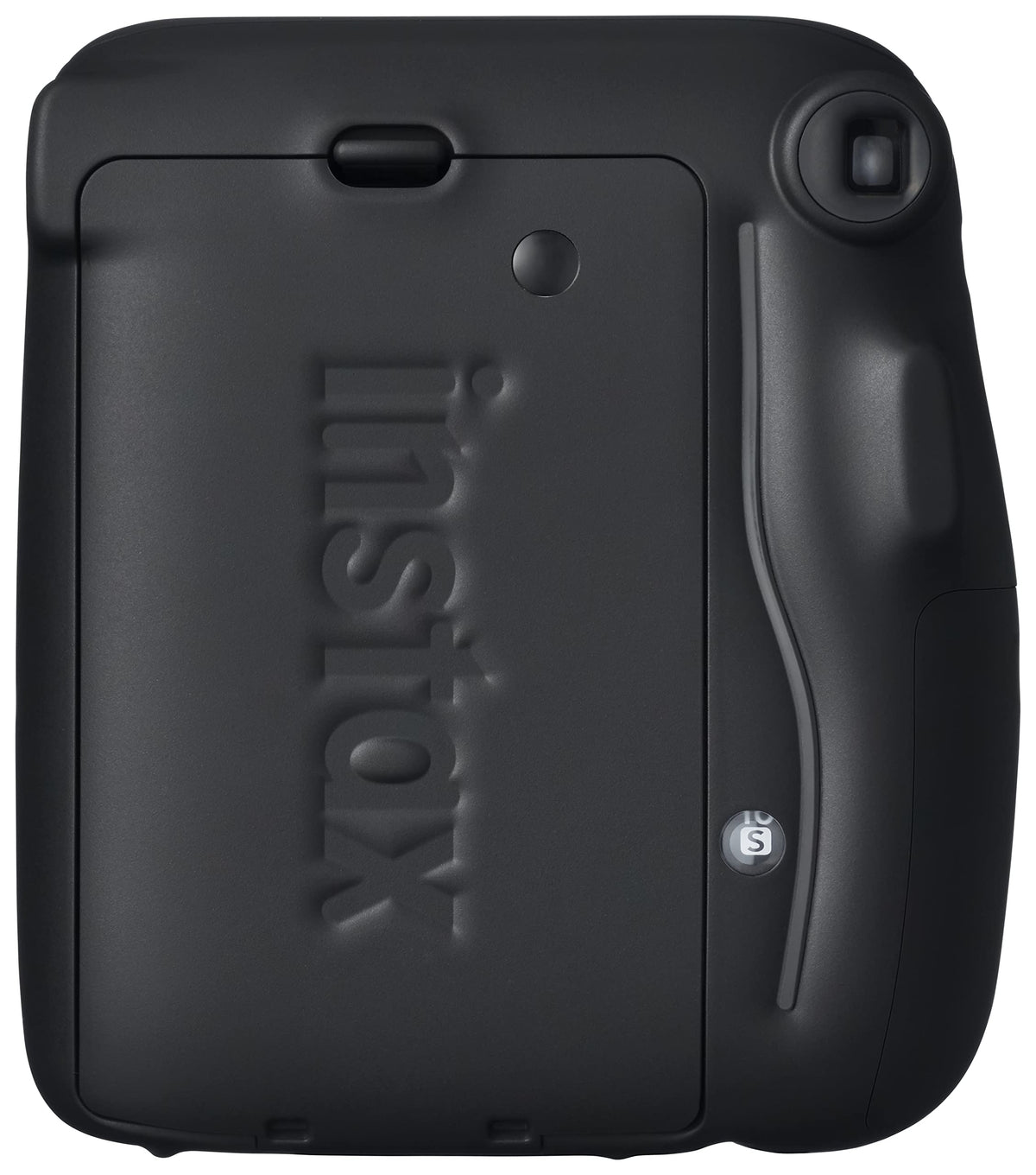 Fujifilm Instax Mini 11 slim body with transparent ring lens fits easily in bags.