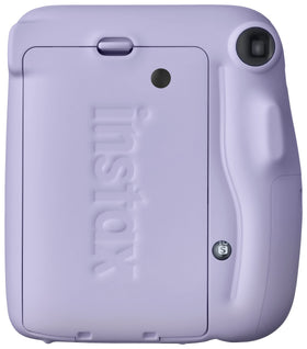 Fujifilm Instax Mini 11 slim body with transparent ring lens highlight.