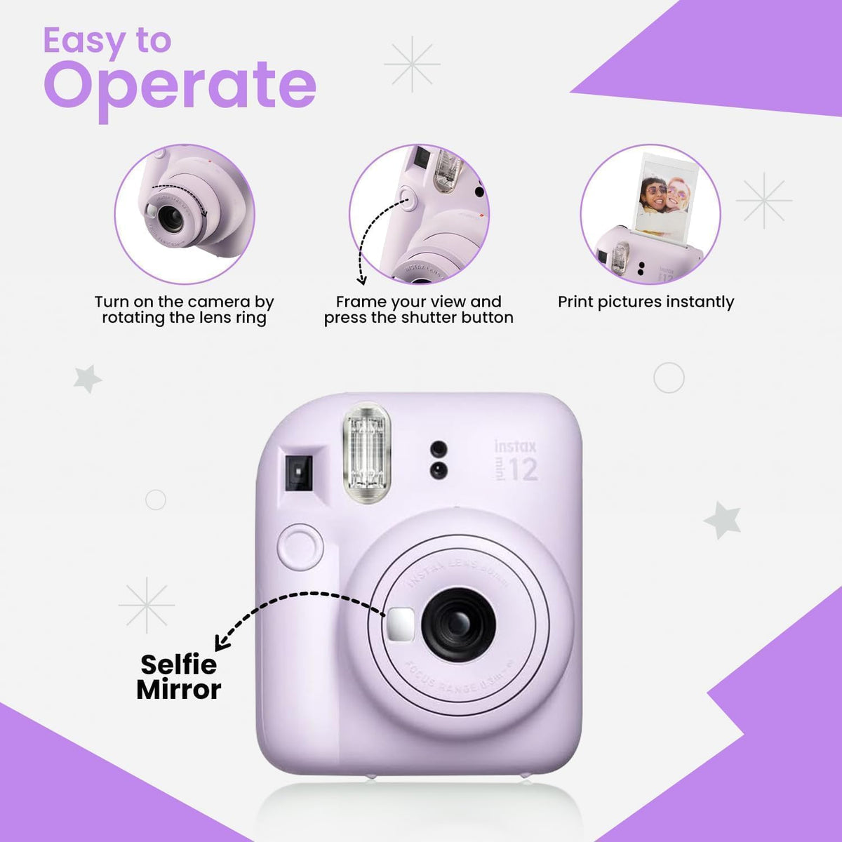 AA batteries for FUJIFILM Instax Mini 12 provide ready power on the go.