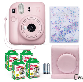 Fujifilm Instax Mini 12 Blossom Pink camera with built-in flash for instant memories