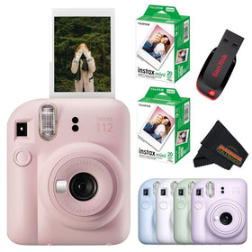 Fujifilm Instax Mini 12 Blossom Pink camera ready for instant keepsakes.