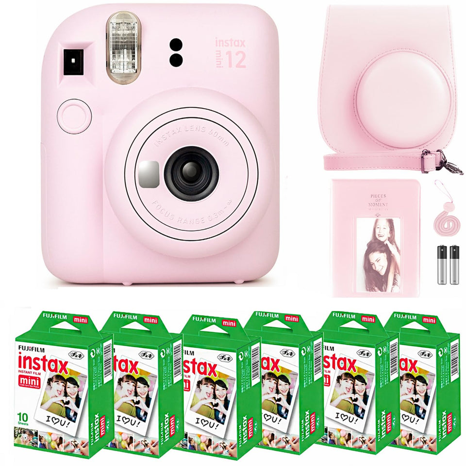 Fujifilm Instax Mini 12 Blossom Pink camera ready to capture memories.