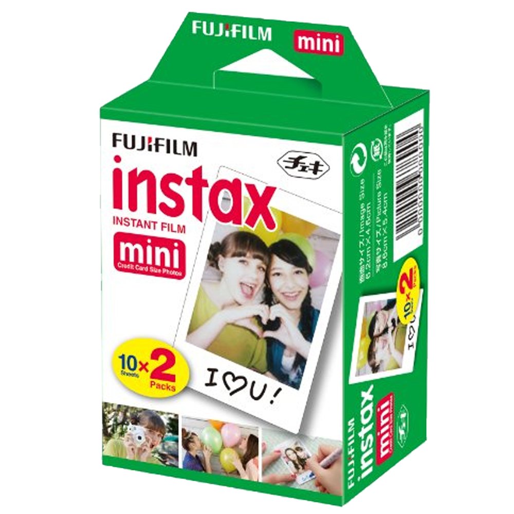 Bundle unboxing visuals showing camera, film, and case