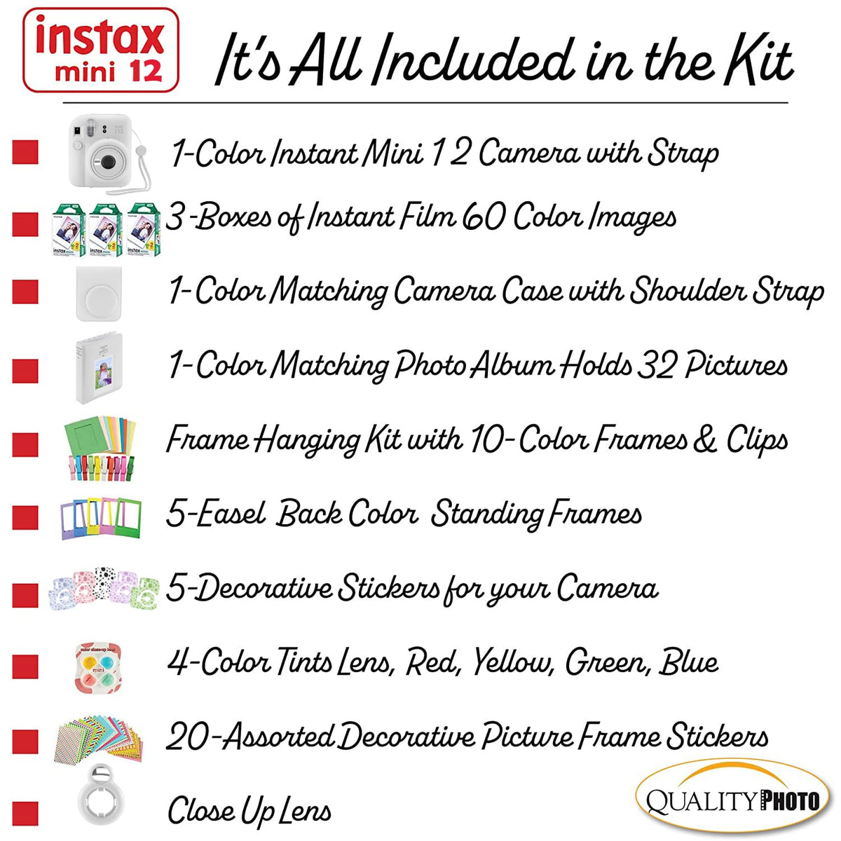 Protective camera case keeps your Instax Mini 12 safe during travel.