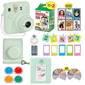 Fujifilm Instax Mini 12 camera mint green for easy instant prints on the go.