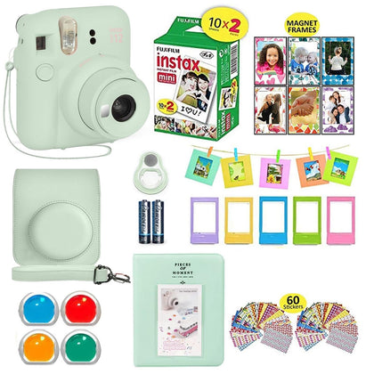 Fujifilm Instax Mini 12 camera mint green for easy instant prints on the go.