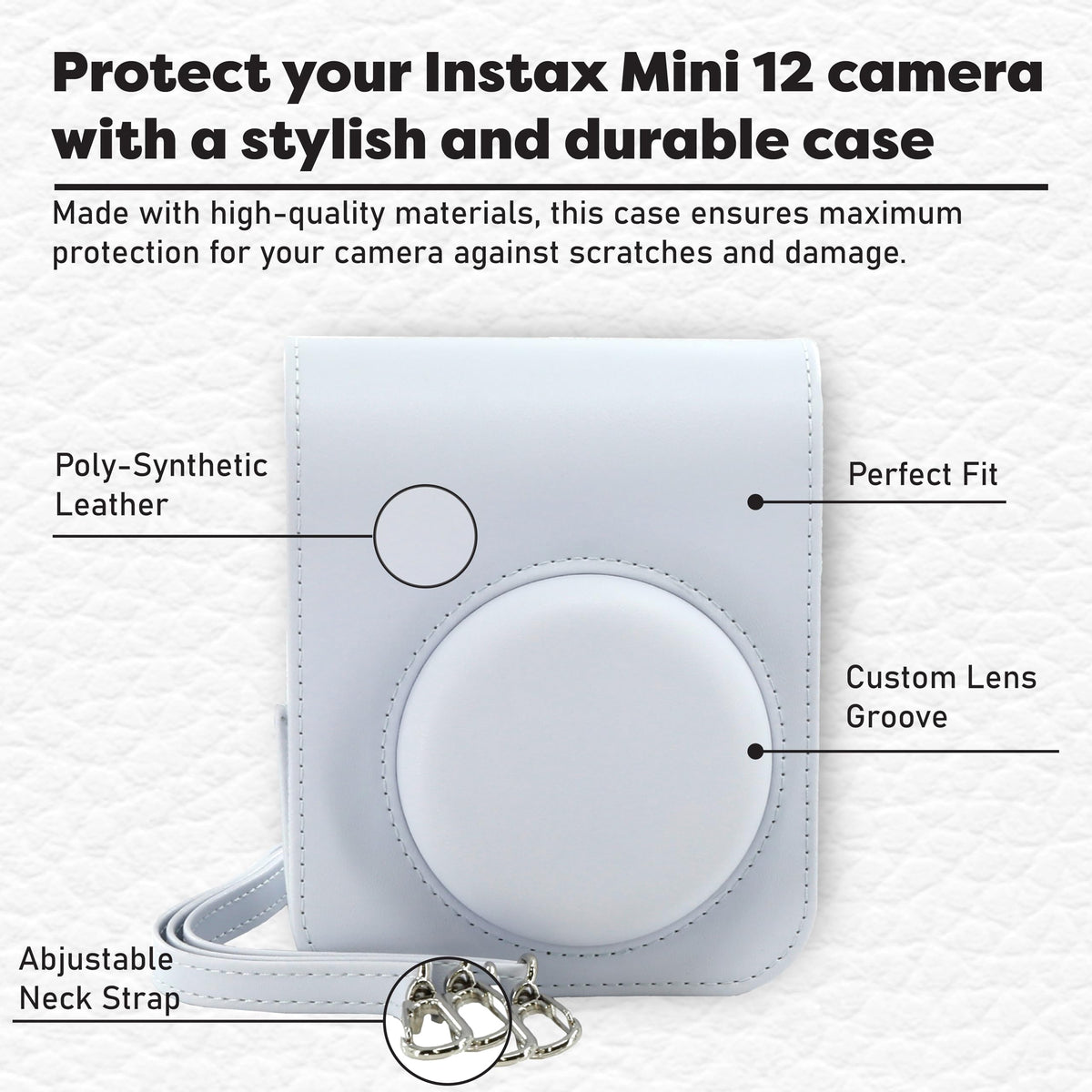 Fujifilm Instax Mini 12 camera strap for hands-free photography.