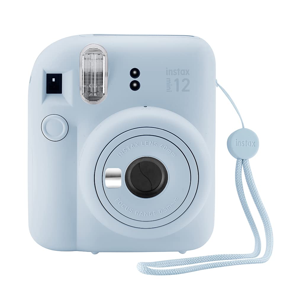 Fujifilm Instax Mini 12 pastel blue case protects your camera on the go.