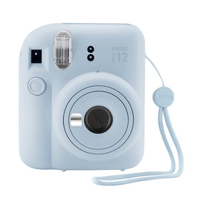 Fujifilm Instax Mini 12 pastel blue case protects your camera on the go.