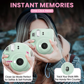 Compact, colorful prints from the Instax Mini 12 kit for instant memories.