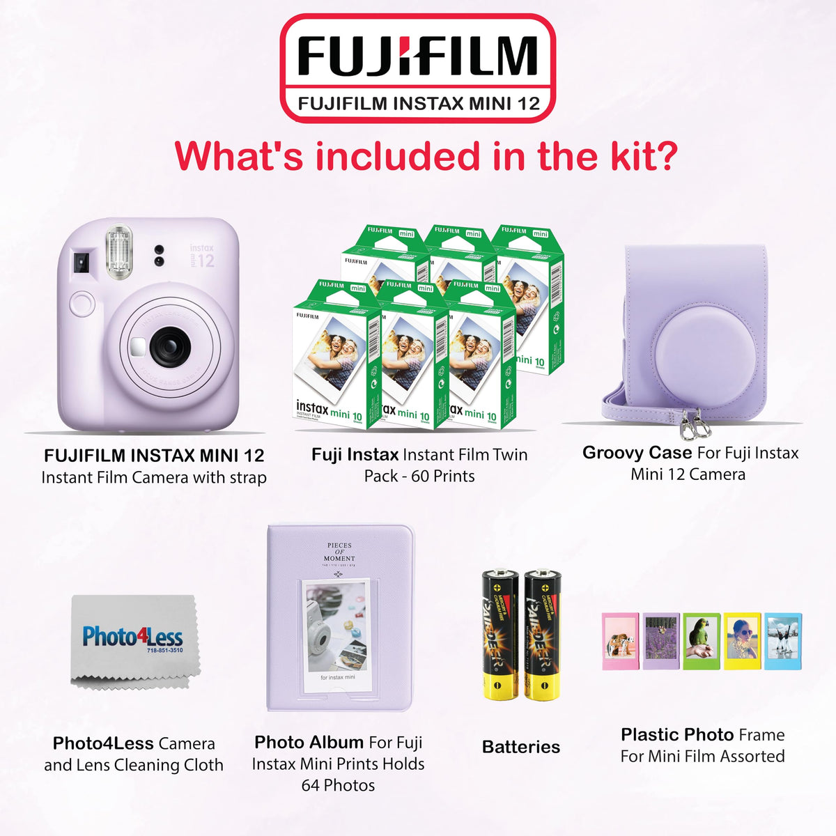 Instax Mini 12 film pack provides 60 sheets for instant sharing