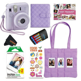 FUJIFILM Instax Mini 12 front view shows compact instant camera for quick memories.