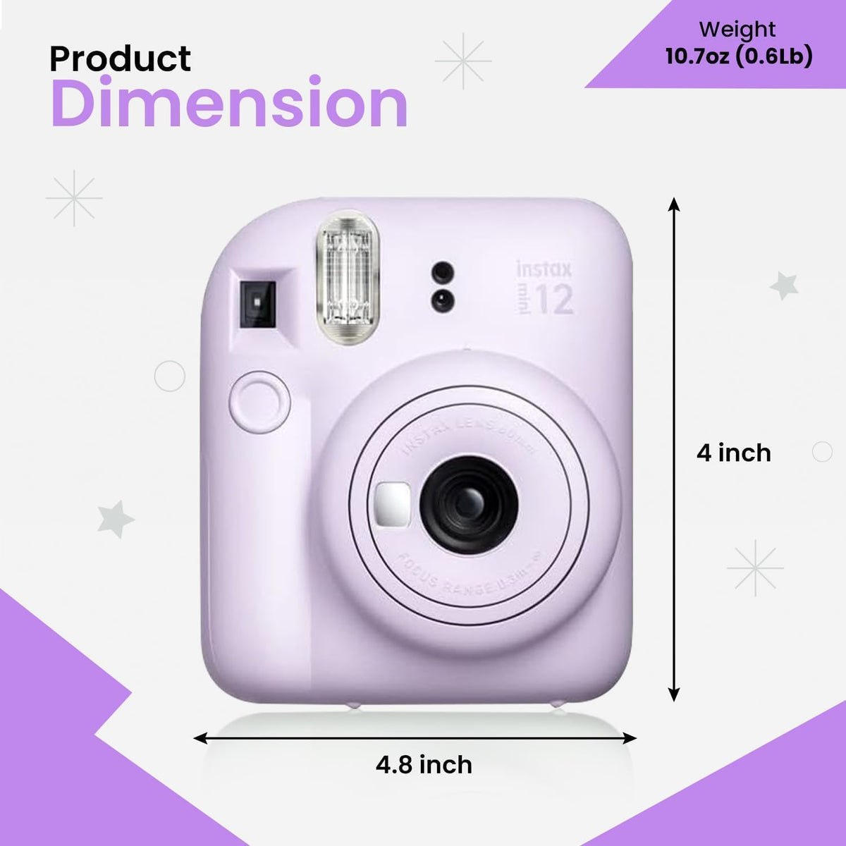 FUJIFILM Instax Mini 12 holiday bundle accessories arranged for gifting and storage