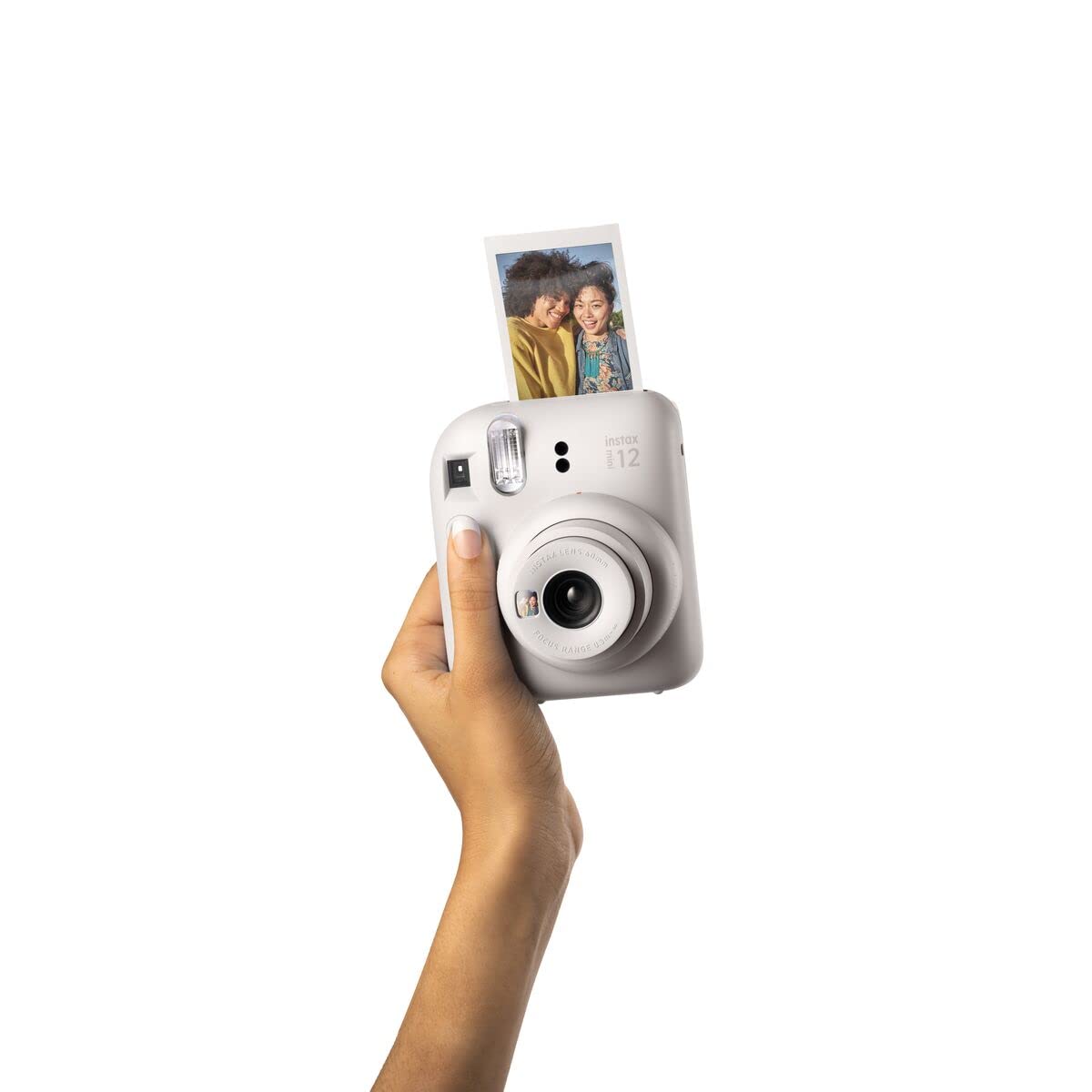 Fujifilm Instax Mini 12 lens cleaning cloth keeps lenses clear.