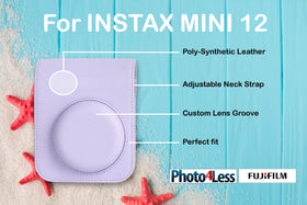 Fujifilm Instax Mini 12 Lilac auto flash balances light in low light.