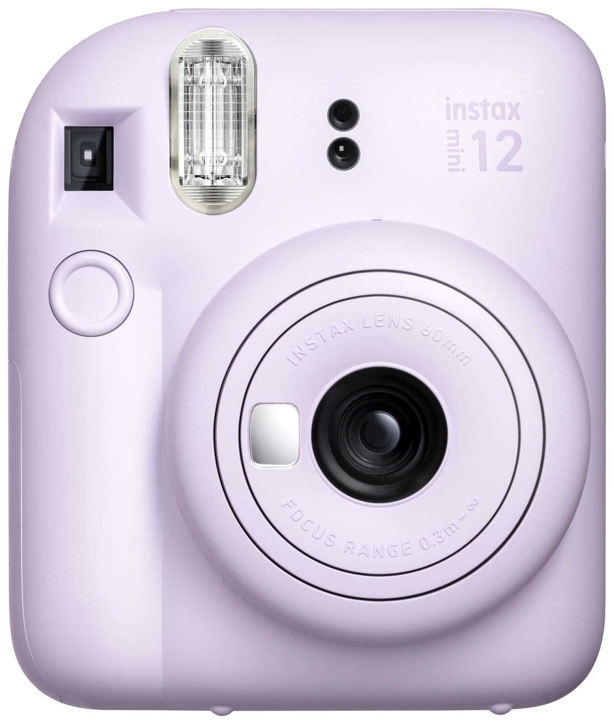 Fujifilm Instax Mini 12 Lilac Purple camera front view for quick instant memories