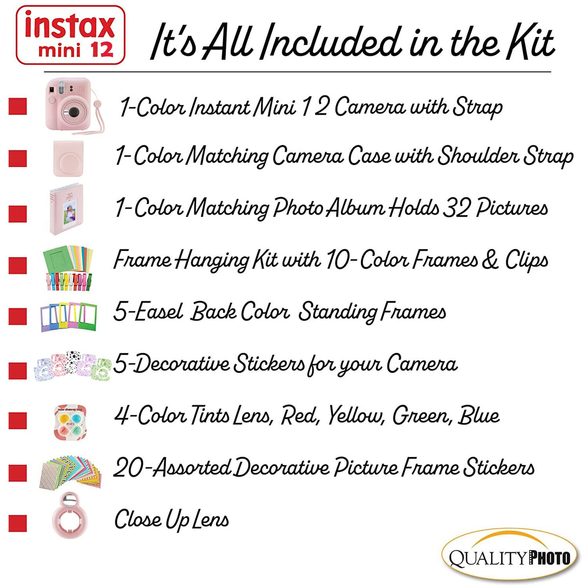 Fujifilm Instax Mini 12 photo album for organizing instant prints