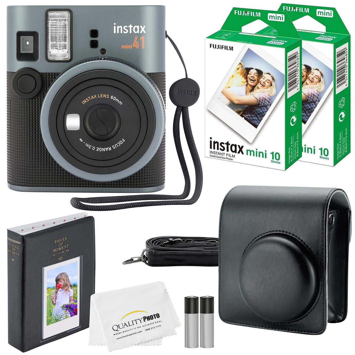 Fujifilm Instax Mini 41 camera ready for instant photos on the go.