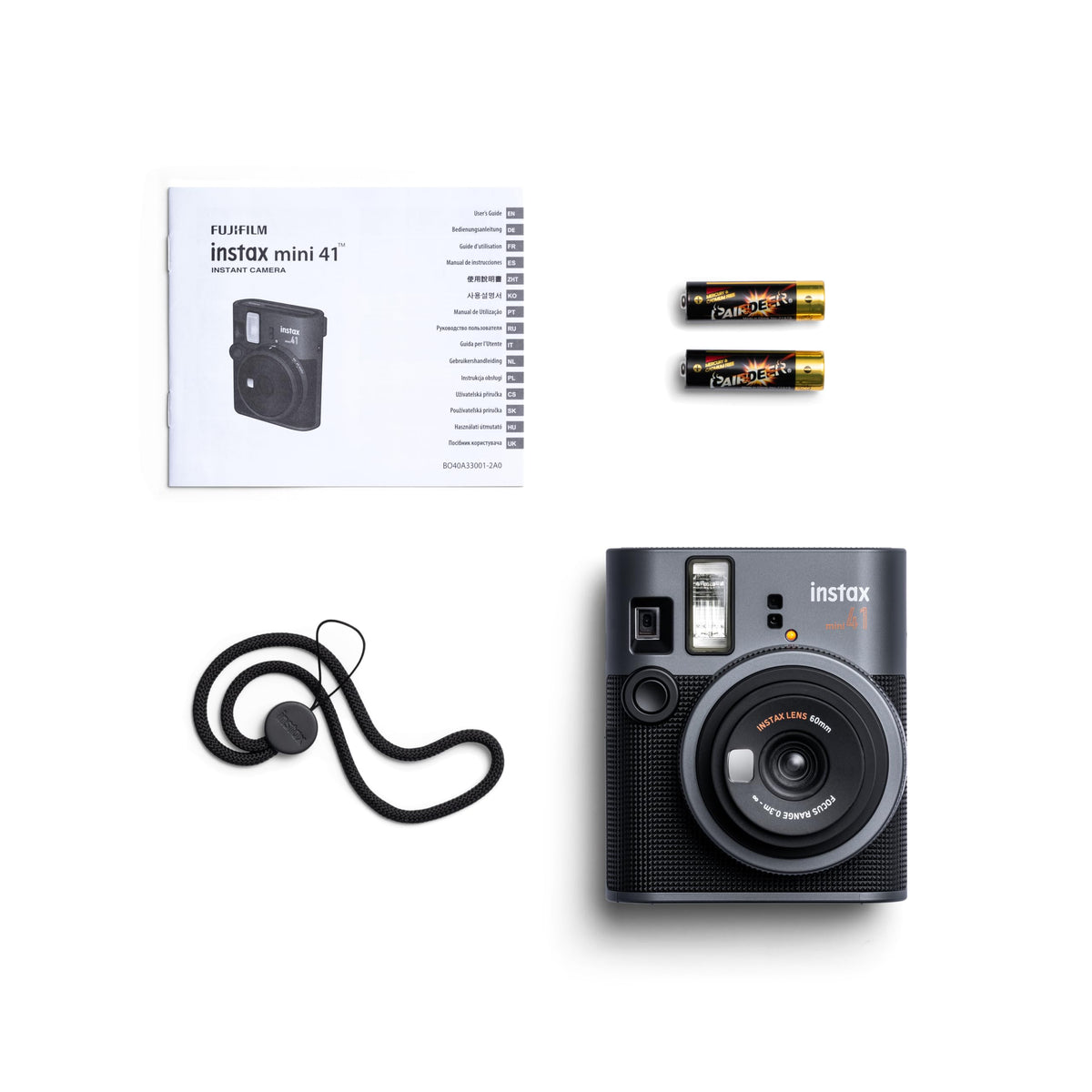 Fujifilm Instax Mini 41 textured body offers secure grip and vintage-modern appeal.