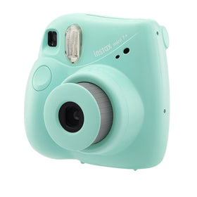 Fujifilm Instax Mini 7+ selfie mirror closeup emphasizes easy self-portraits on the go