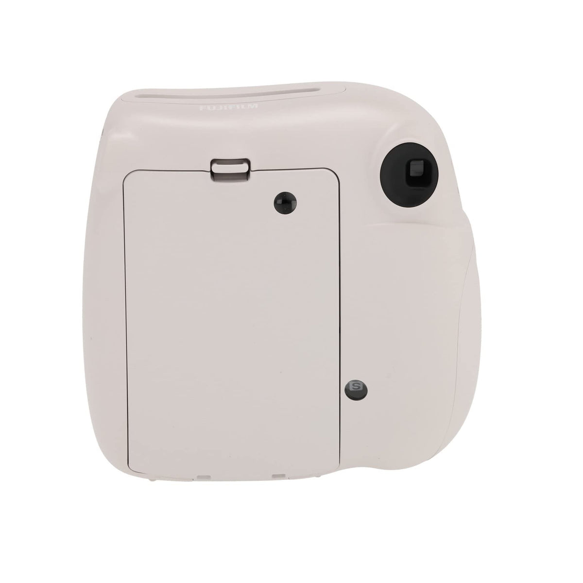 Fujifilm Instax Mini 7+ selfie-mirror closeup, framing quick self-portraits with ease.
