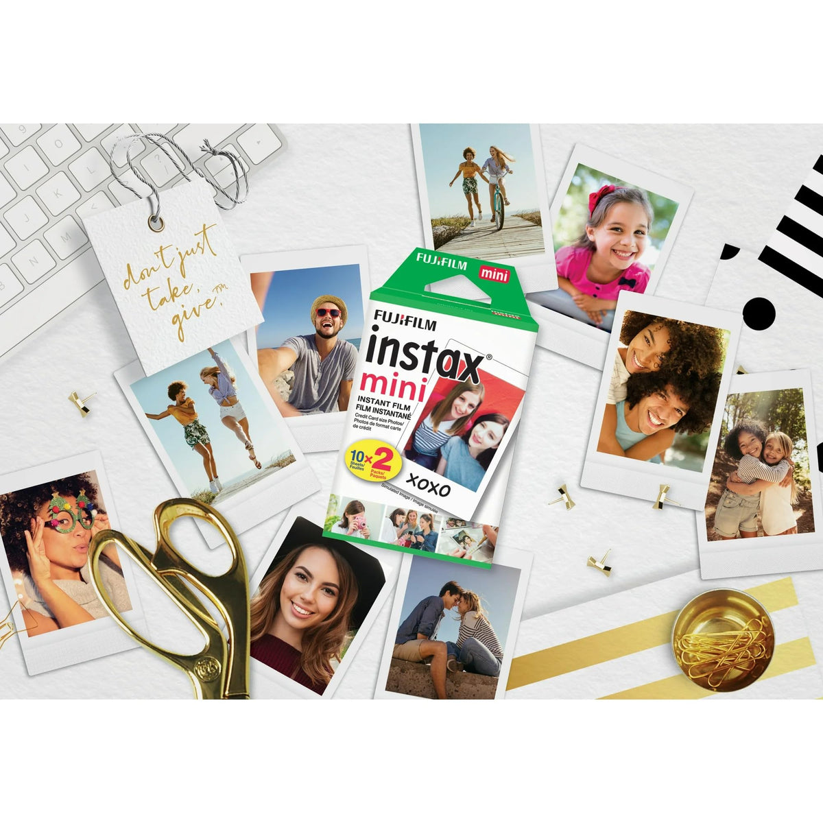 Compact setup compatible with Instax Mini cameras for on-the-go printing