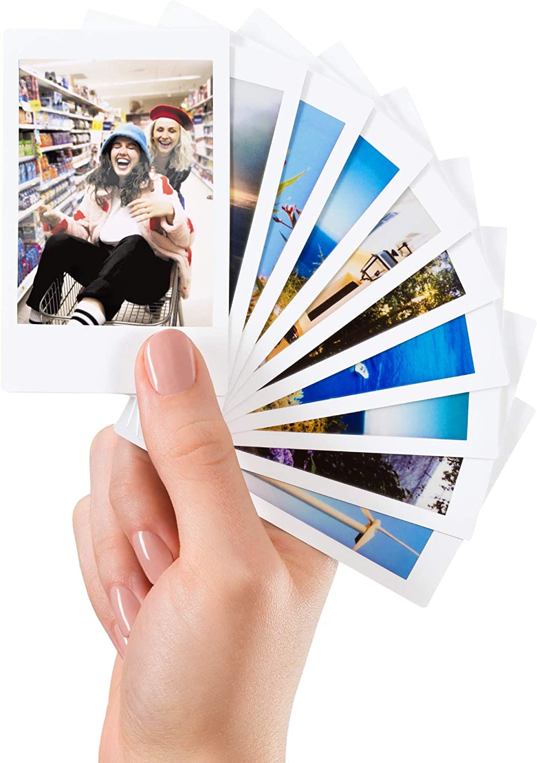 Glossy prints preview from Fujifilm Instax Mini Daylight film after shooting.