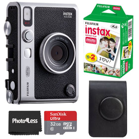 Fujifilm Instax Mini EVO front view in black, compact for on-the-go photography