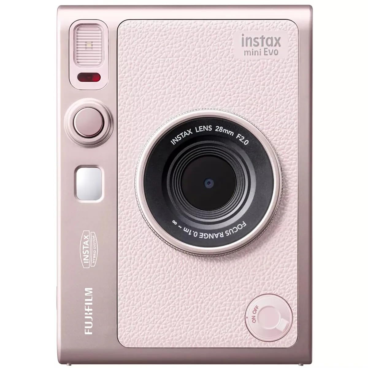 Fujifilm Instax Mini Evo pink sturdy film sheets resist temperature changes.