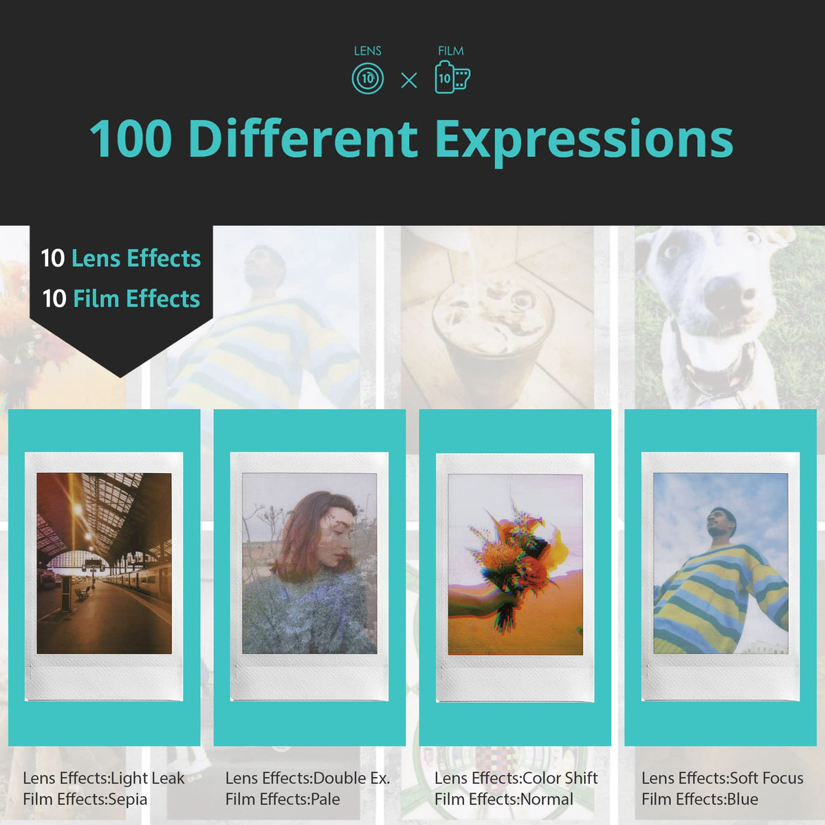 Print surface sample from Instax Mini EVO at 600 DPI