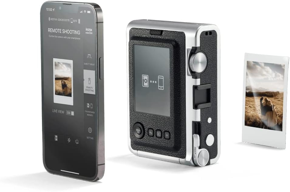 Fujifilm Instax Mini EVO selfie-mirror enables quick self-portraits.