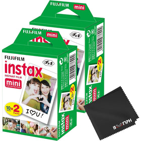 Fujifilm Instax Mini film box with a 40-shot pack for quick memories.