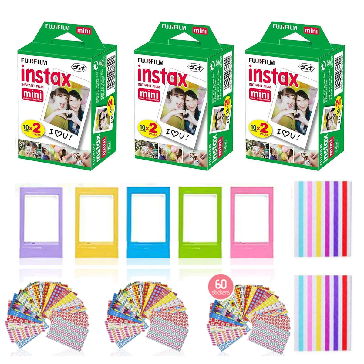 Fujifilm Instax Mini film 60 sheets for quick, colorful prints.