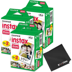 Fujifilm Instax Mini film 60 shoots total pack for on-the-go memories.