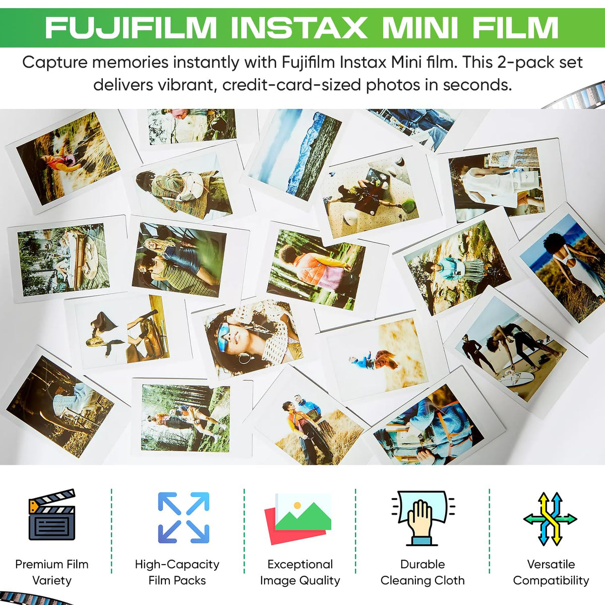 Fujifilm Instax close-up of film edge showing texture and reliable detail