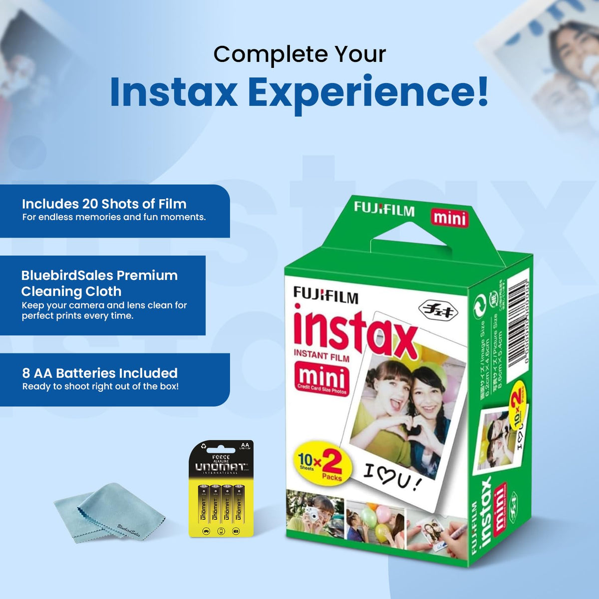 Close-up of Fujifilm Instax Mini film edges and emulsion, highlighting color fidelity