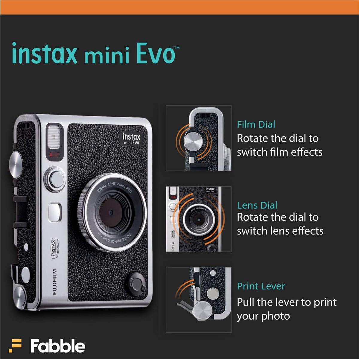 Instax Mini film pack with 20 exposures for instant memories.