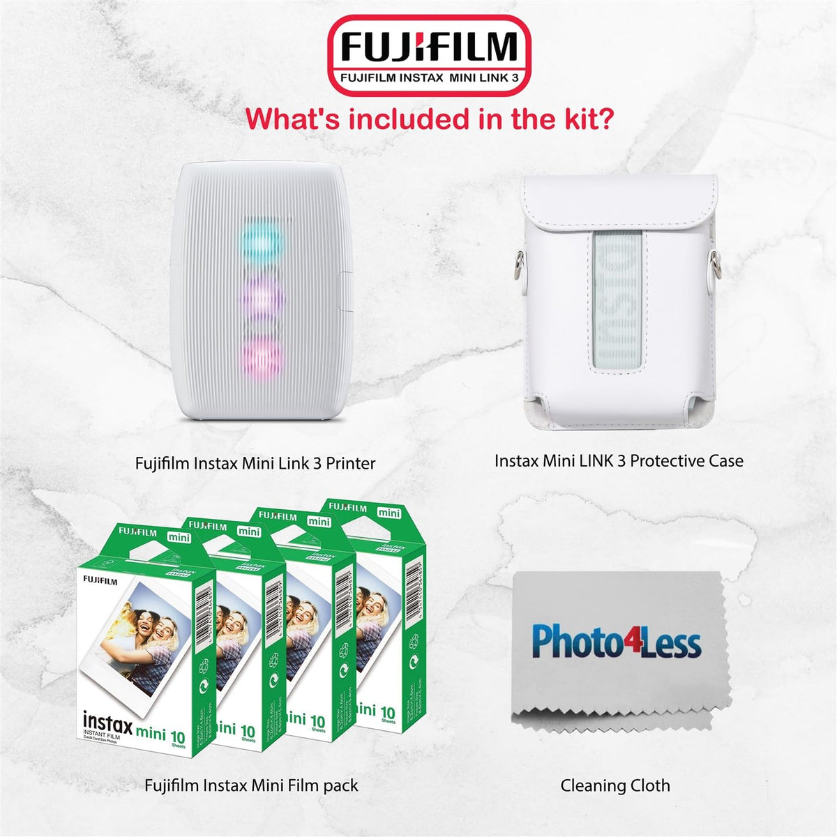 Instax Mini 40 sheets film pack for rapid, vibrant prints.