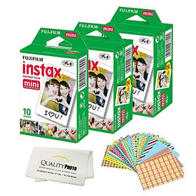 Fujifilm Instax Mini film pack with frame stickers for vibrant, personalized prints.