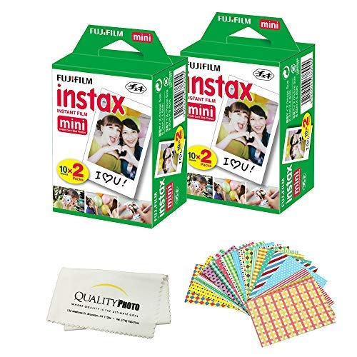 Fujifilm Instax Mini film pack showcasing instant, vibrant color for Mini cameras.