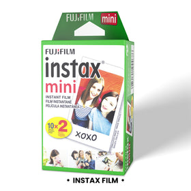 Fujifilm close-up of an Instax Mini film sheet showing border detail and quality