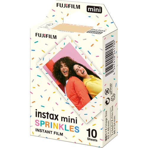 Fujifilm Instax Mini Sprinkles border adds playful color to birthday memories.