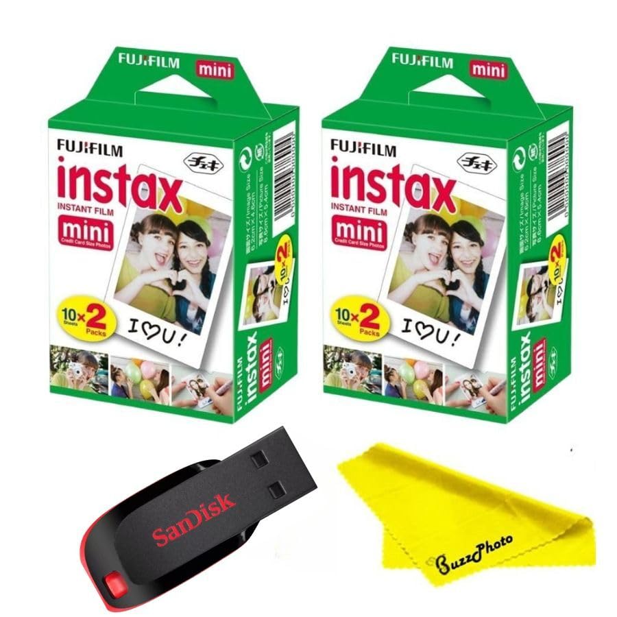 Fujifilm Instax Mini film twin pack with two cartridges for 40 exposures